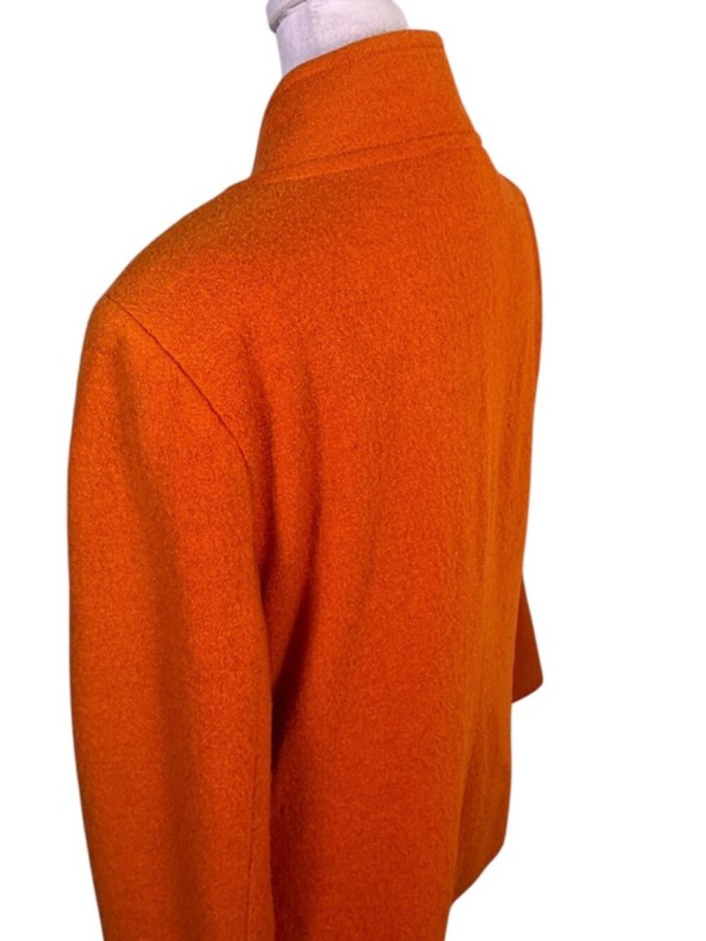 Doncaster Orange Wool Blend Jacket Size 12 Two Button Patch Pockets - Picture 7 of 11
